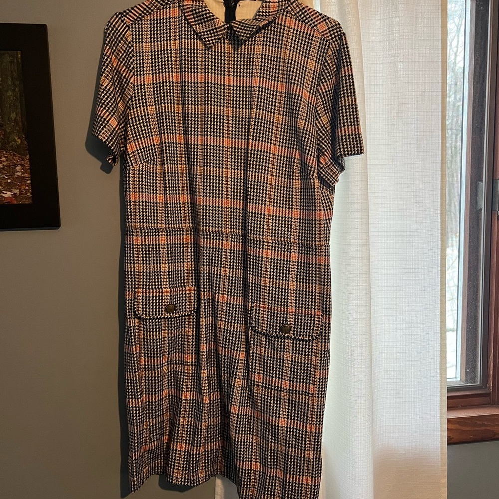 LOFT Houndstooth Short Sleeve Dress NWOT